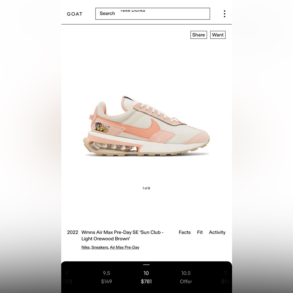 Wmns Air Max Pre-Day SE 'Sun Club - Light Orewood Brown